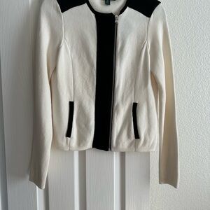 Women's Black and White Sweater. Lauren by Ralph Lauren